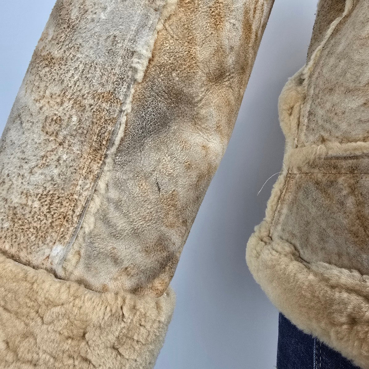 Vintage Club International Beige Shearling Jacket Size 8