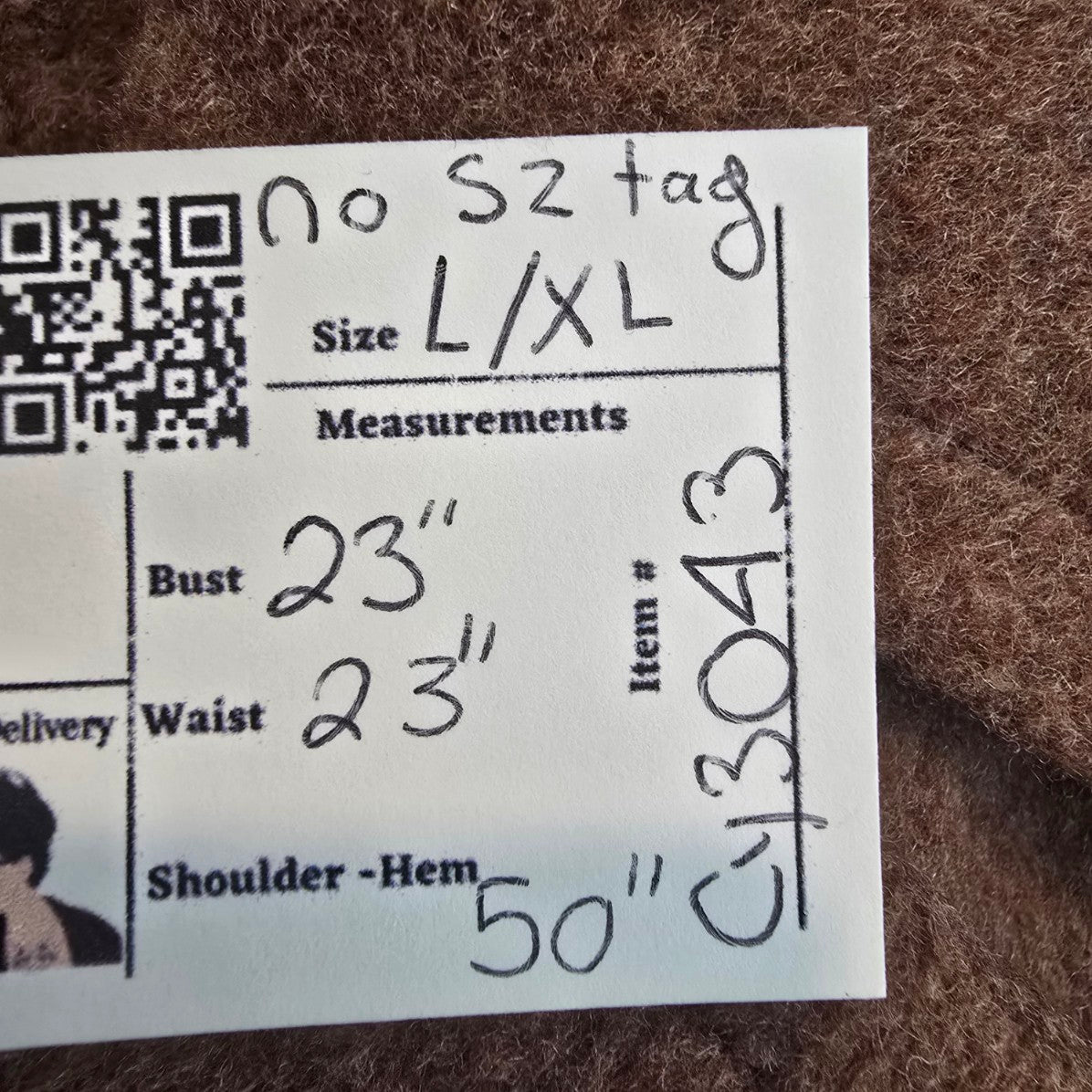 Vintage Brown Wool Double Breasted Long Jacket Size L/XL