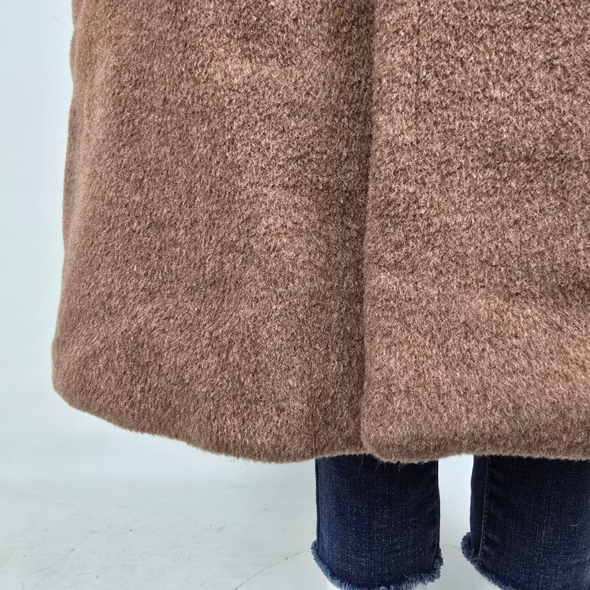 Vintage Brown Wool Double Breasted Long Jacket Size L/XL