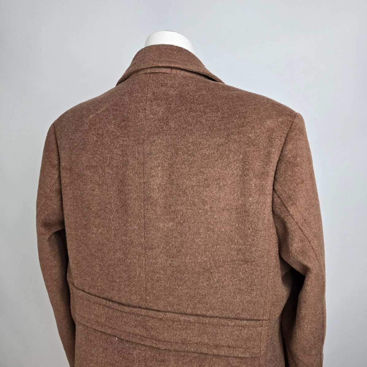 Vintage Brown Wool Double Breasted Long Jacket Size L/XL
