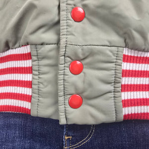 Vintage Mid West Sportswear Grey & Red Bomber Jacket Size 8