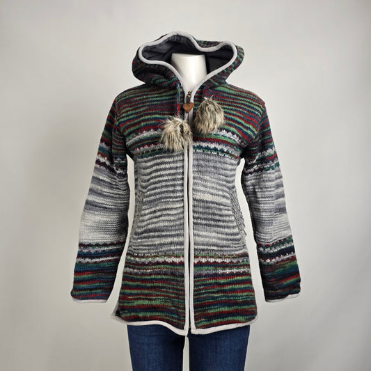 Laundromat Wool Grey Knit Zip Up Jacket Size S