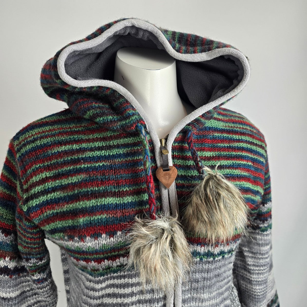 Laundromat Wool Grey Knit Zip Up Jacket Size S