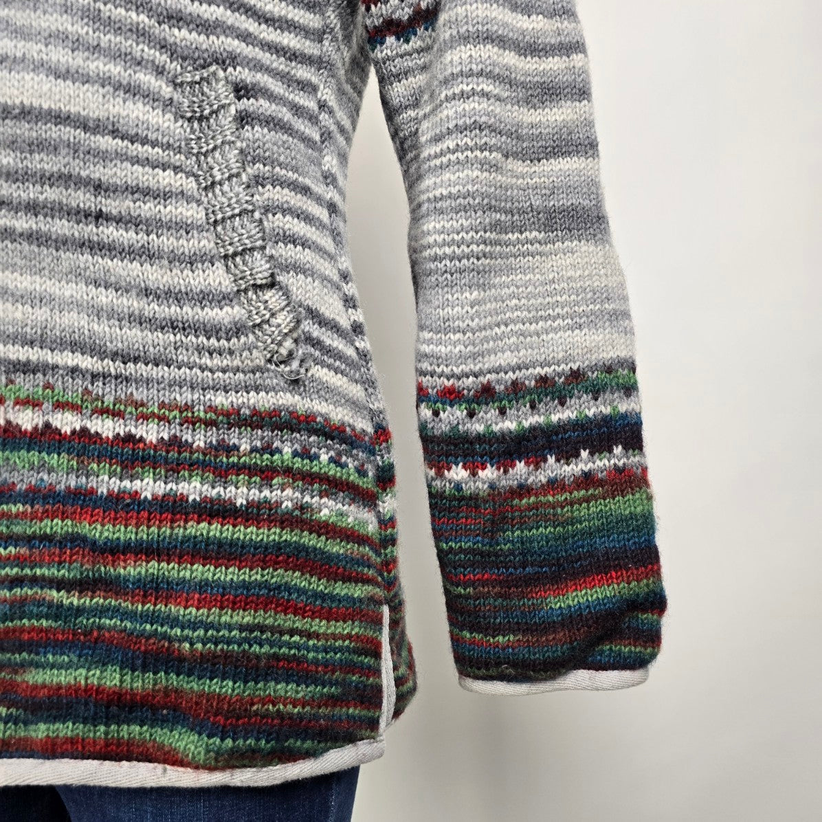 Laundromat Wool Grey Knit Zip Up Jacket Size S