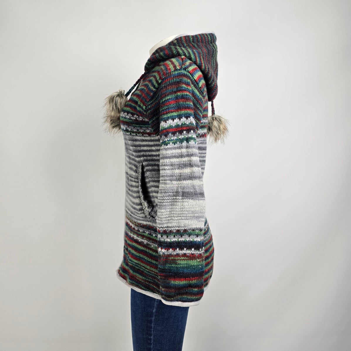 Laundromat Wool Grey Knit Zip Up Jacket Size S