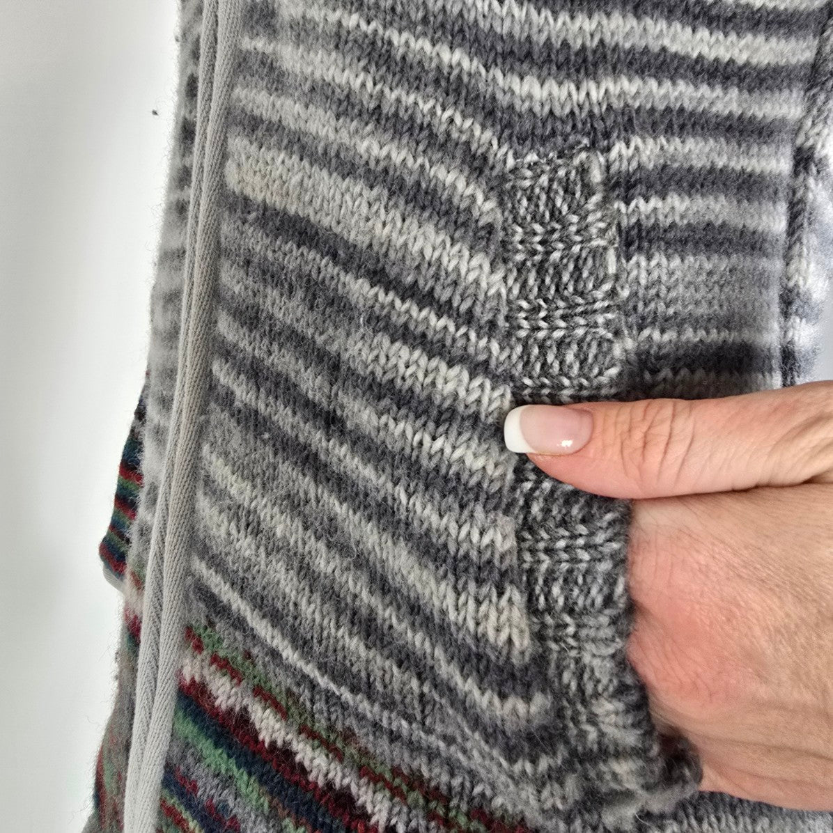 Laundromat Wool Grey Knit Zip Up Jacket Size S