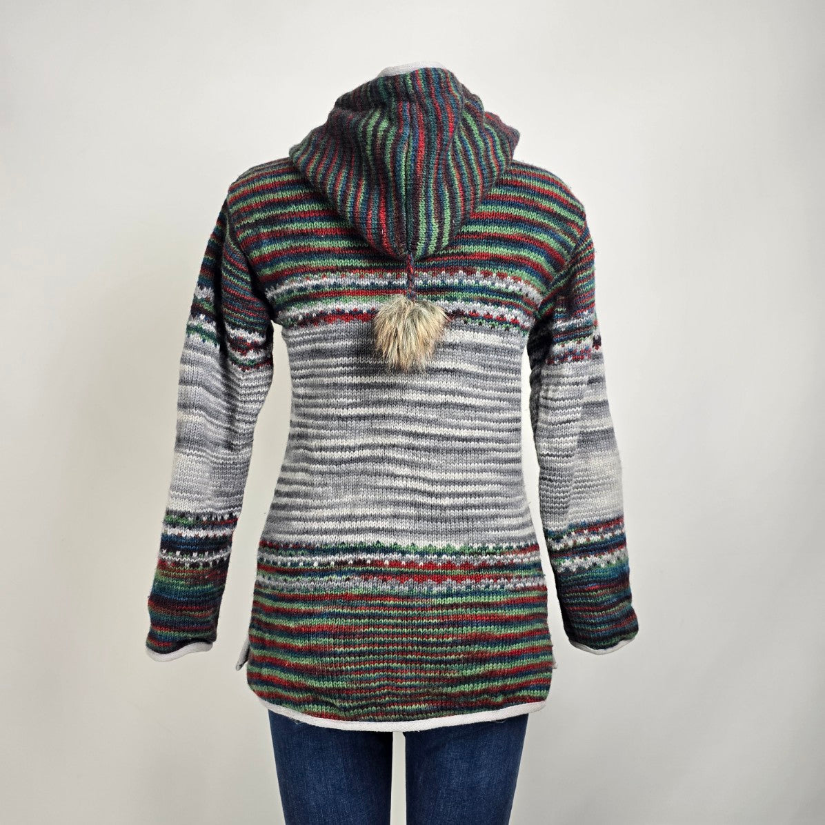 Laundromat Wool Grey Knit Zip Up Jacket Size S