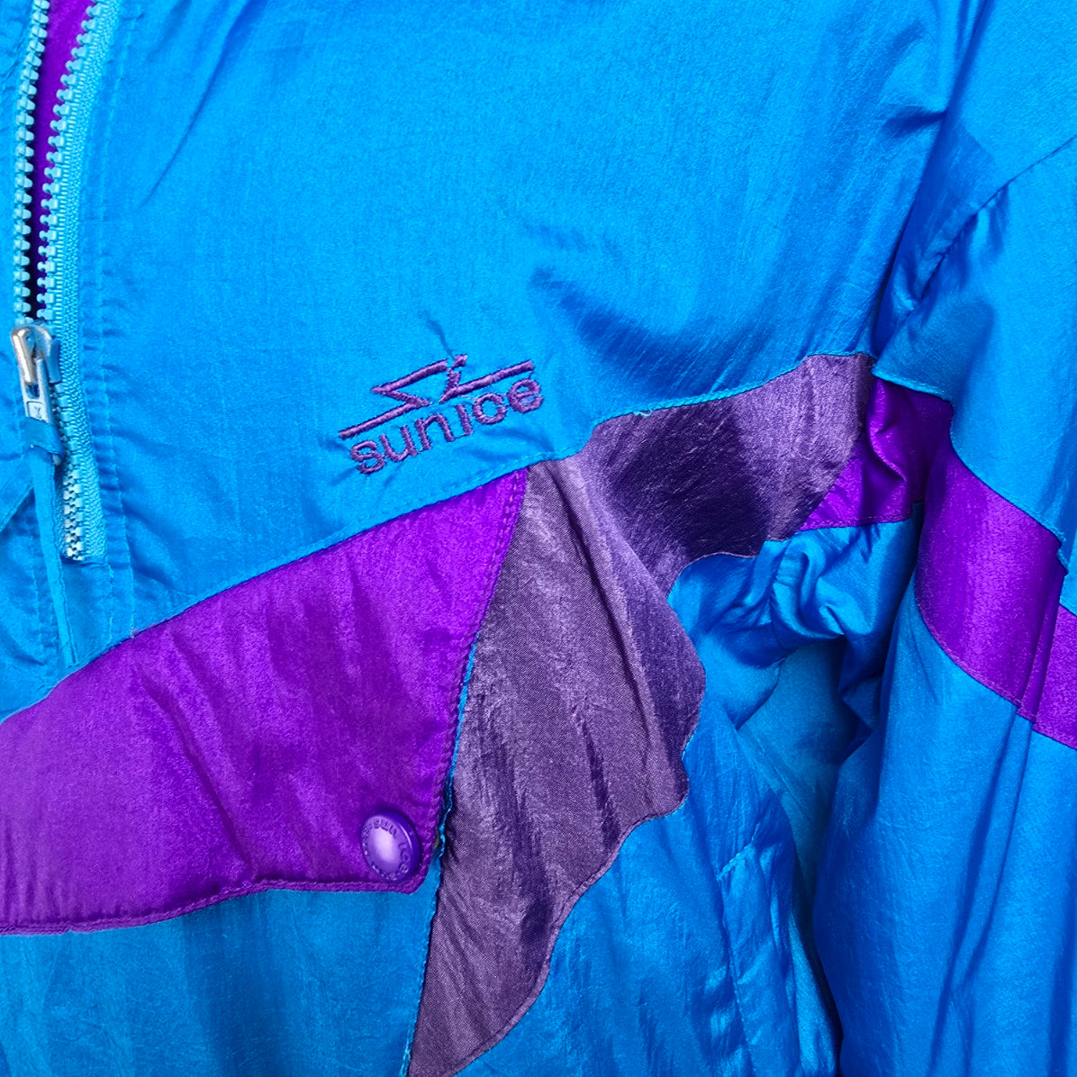 Vintage Sunice Blue Ski Pullover Jacket Size 10