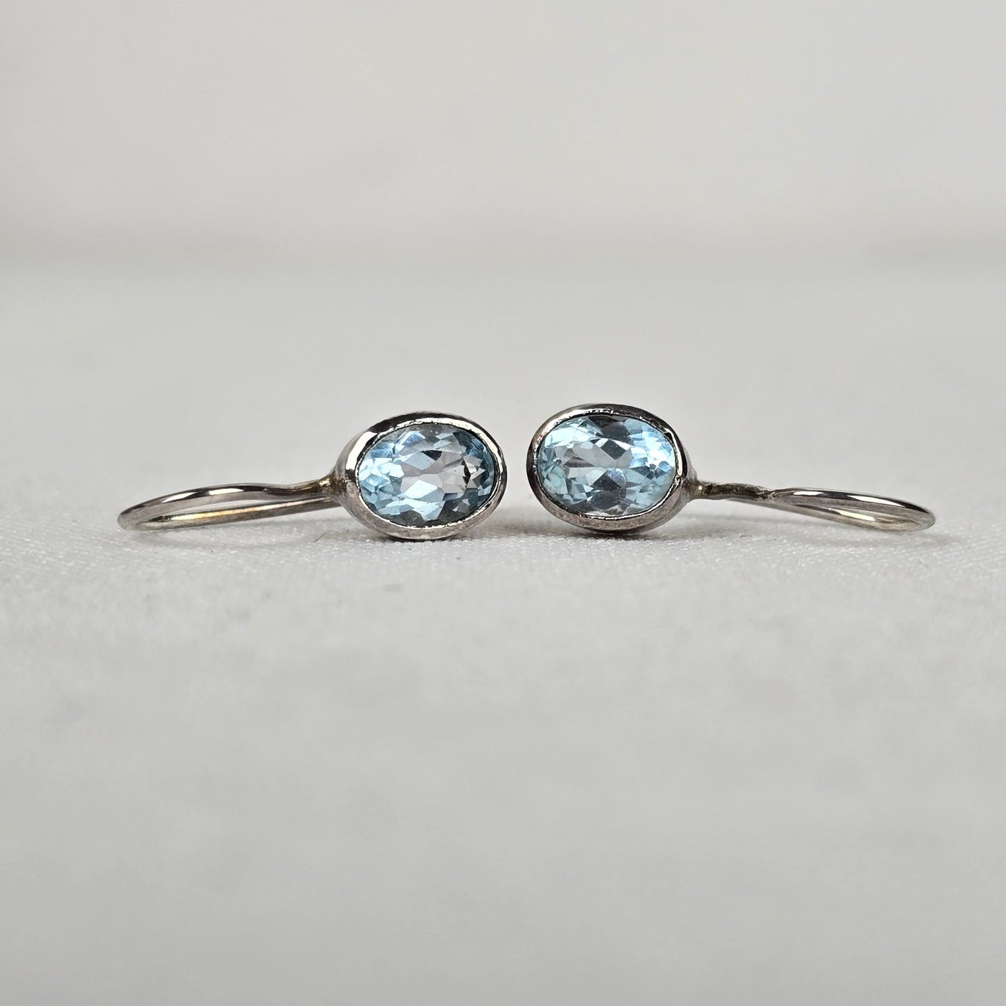 925 Sterling Blue Topaz Drop Earrings