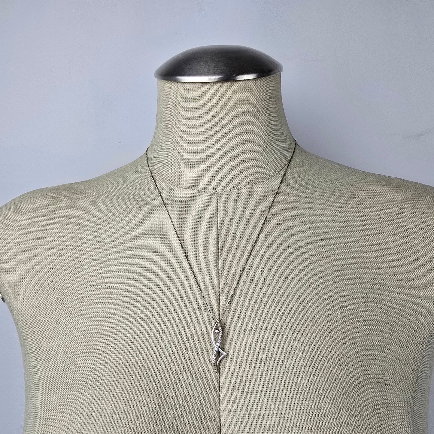 925 Sterling Silver Crystal Pendant Fine Chain Necklace