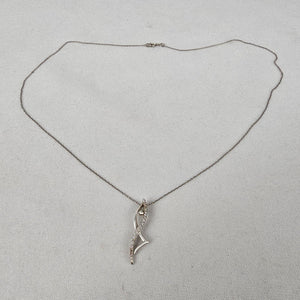 925 Sterling Silver Crystal Pendant Fine Chain Necklace