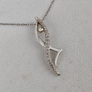 925 Sterling Silver Crystal Pendant Fine Chain Necklace