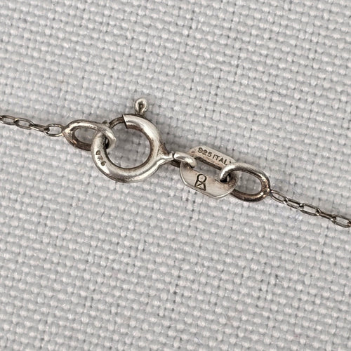 925 Sterling Silver Crystal Pendant Fine Chain Necklace