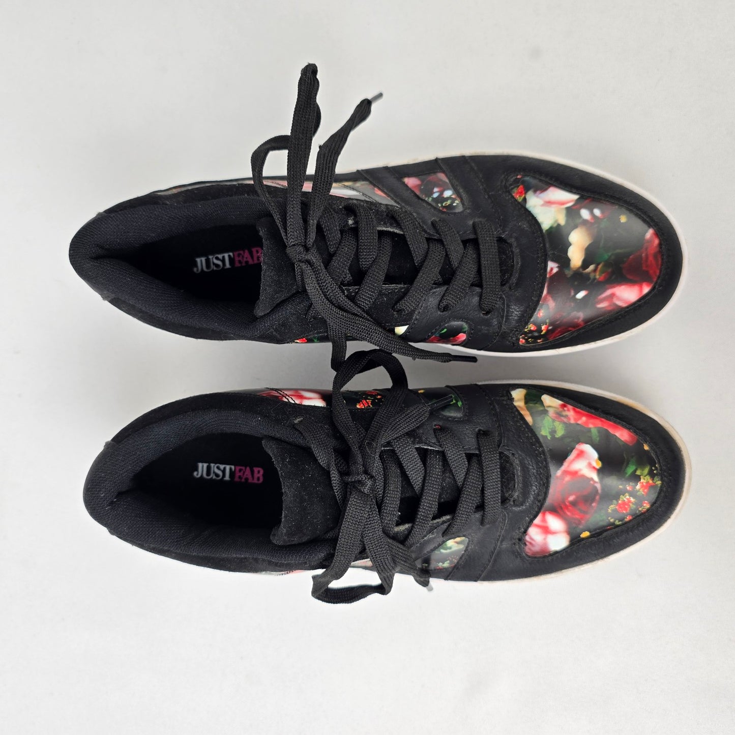 Just Fab Floral Lace Up Sneakers Size 9