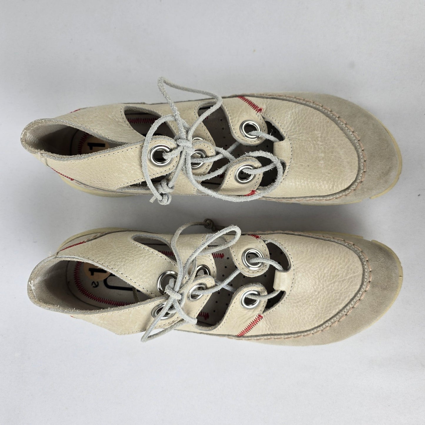 Ecco White Leather Lace Up Shoes Size 11