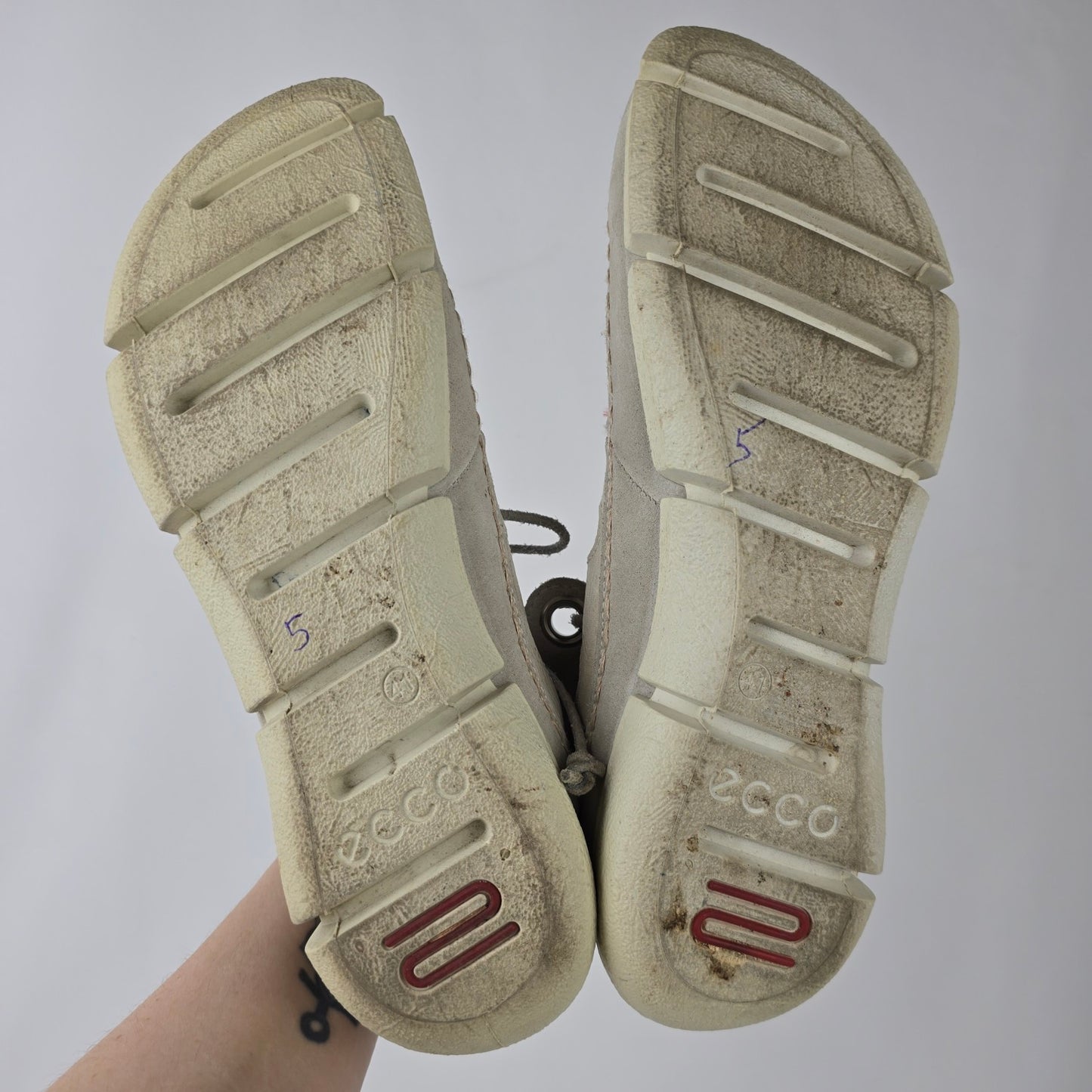 Ecco White Leather Lace Up Shoes Size 11