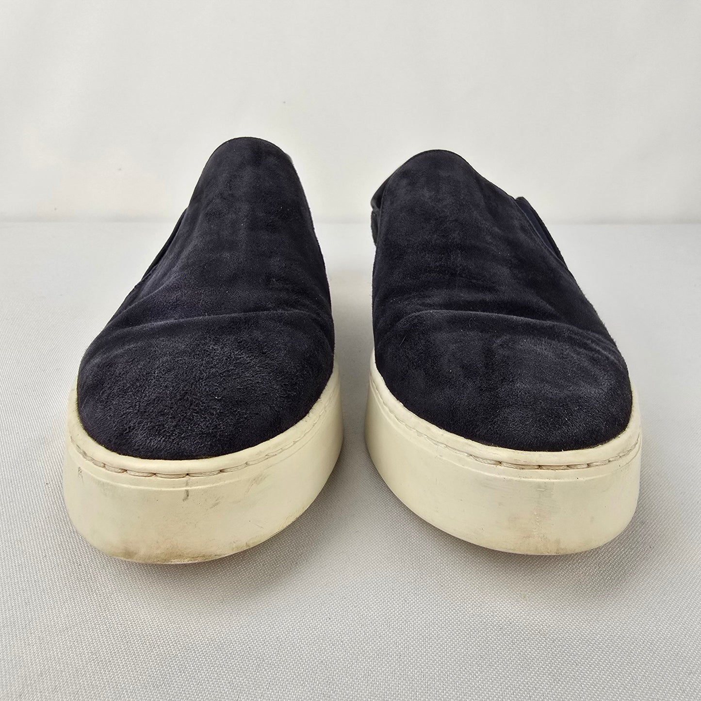Vince Garvey Navy Blue Suede Slip-On Sneakers Size 8