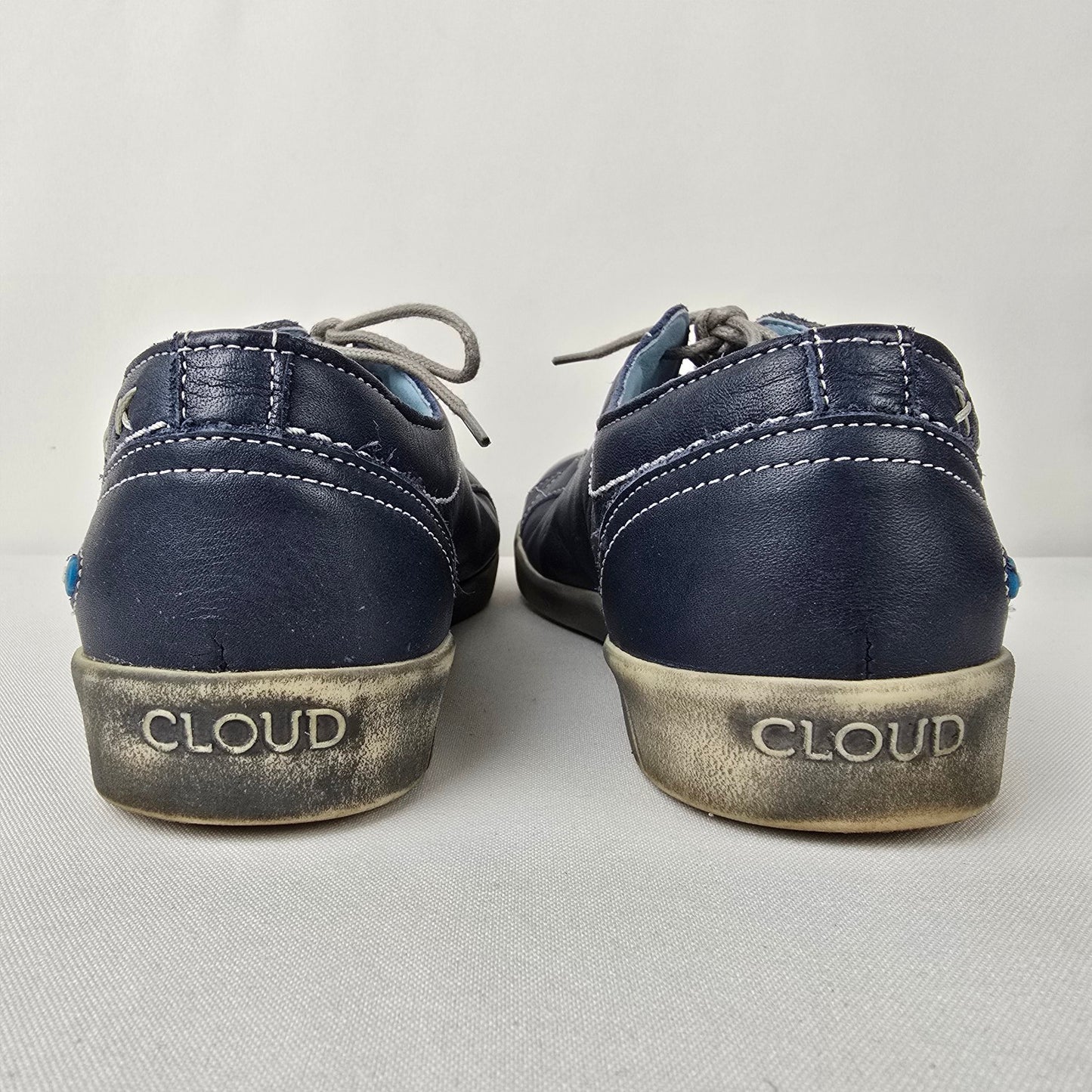 Cloud Aika Blue Leather Lace Up Shoes Size 9