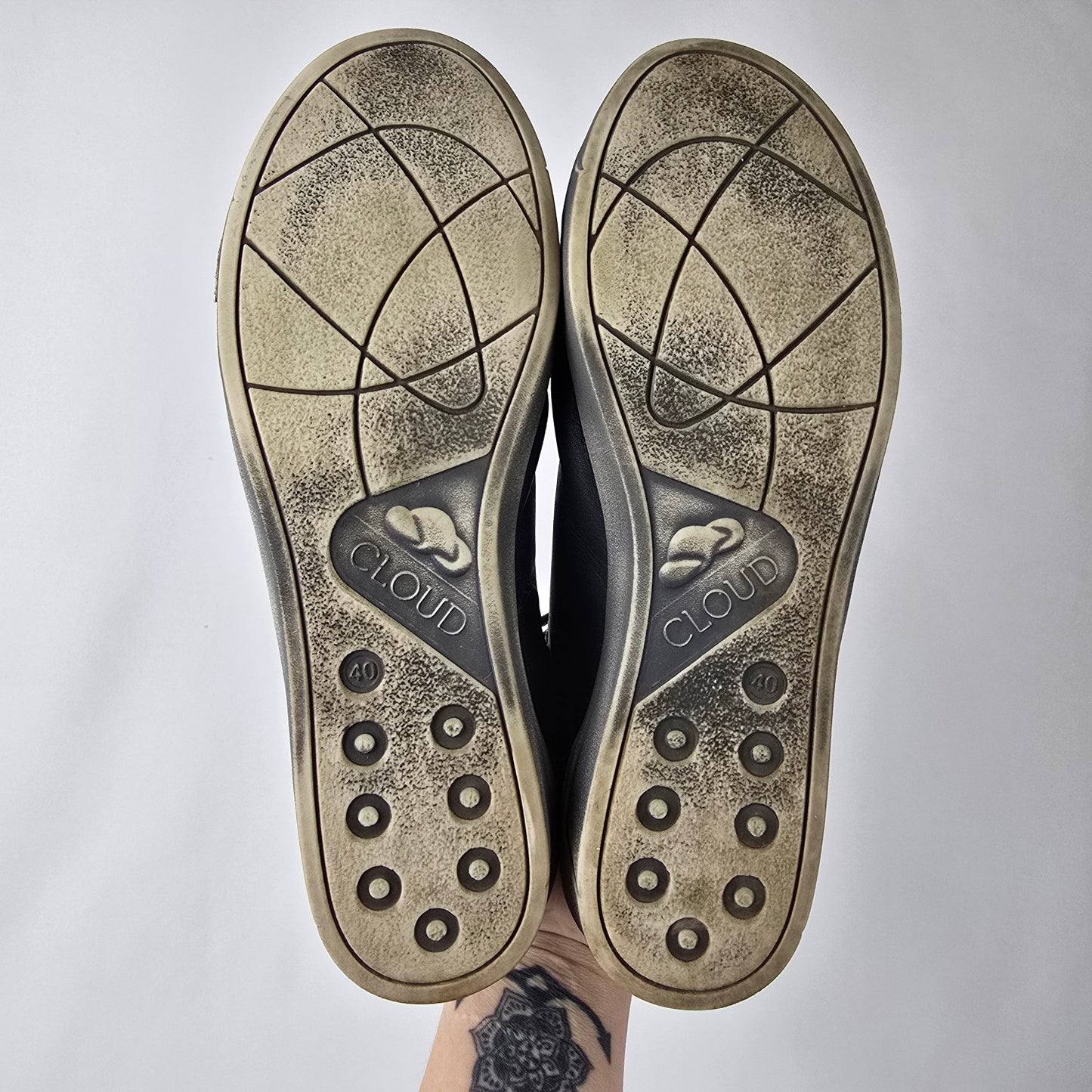 Cloud Aika Blue Leather Lace Up Shoes Size 9