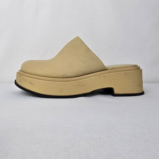 Charles & Keith Yellow Platform Clogs Size 9