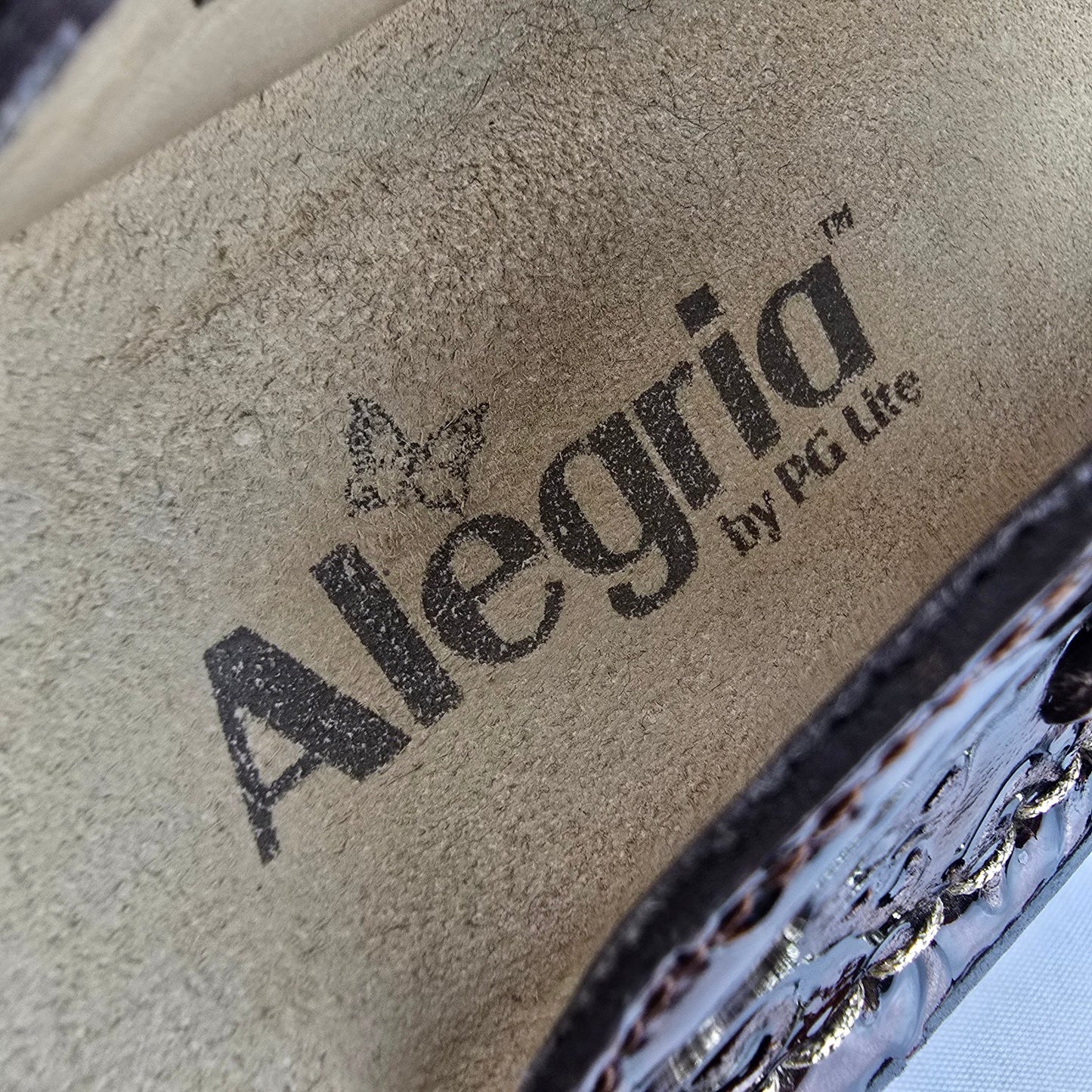 Alegria ALG 512 Brown Leather Embossed Clogs Shoe Size 6