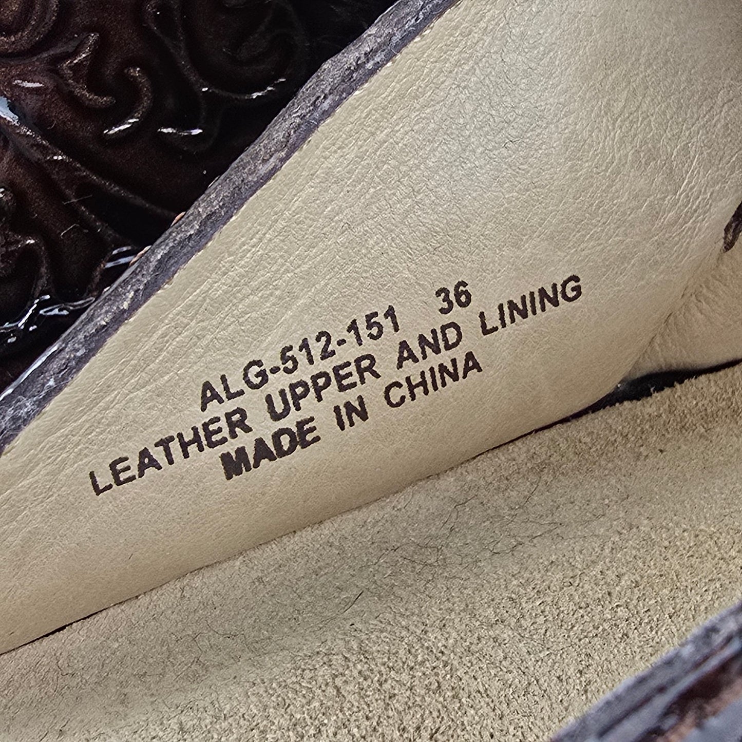 Alegria ALG 512 Brown Leather Embossed Clogs Shoe Size 6