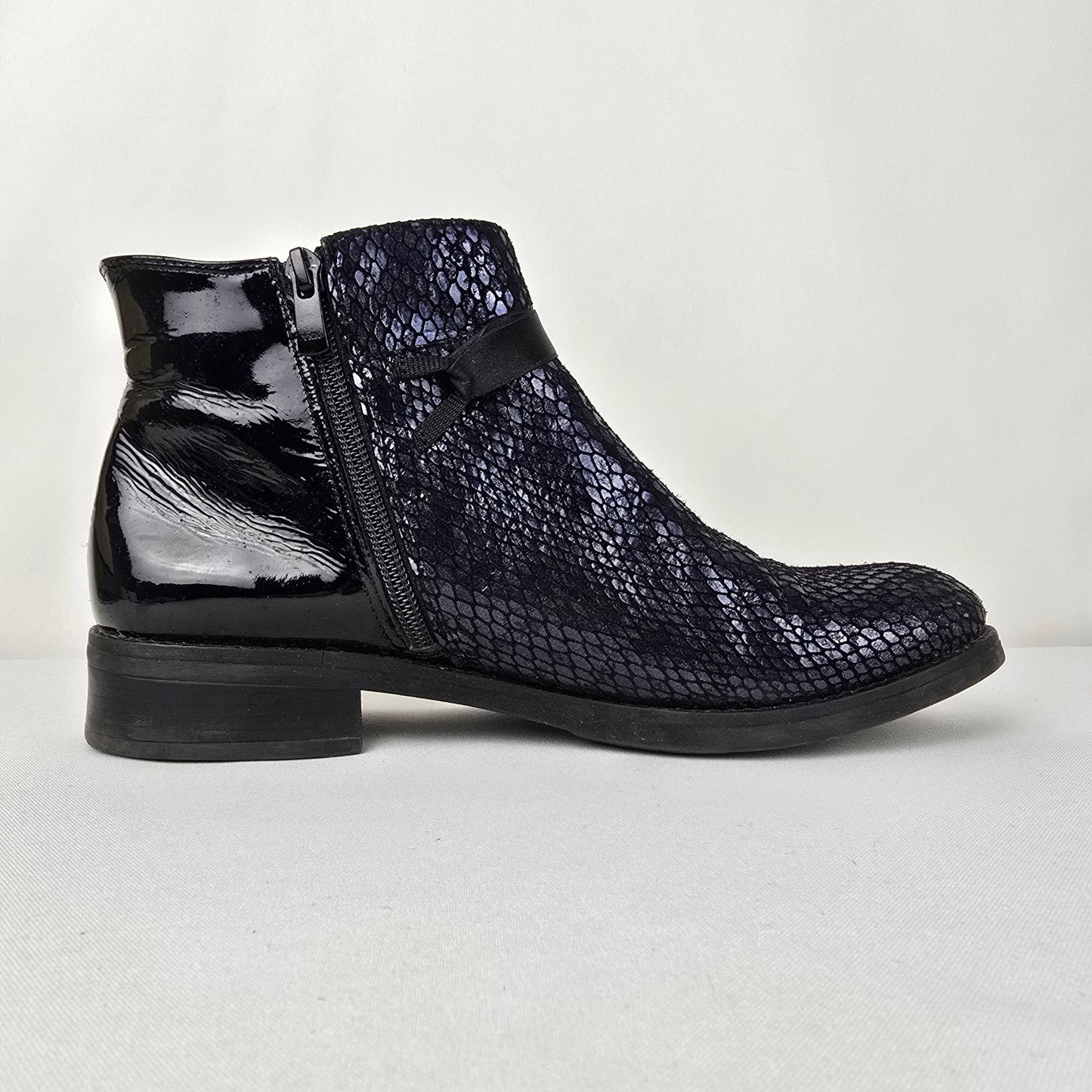 Dorking Metallic Blue Ankle Boots Size 9