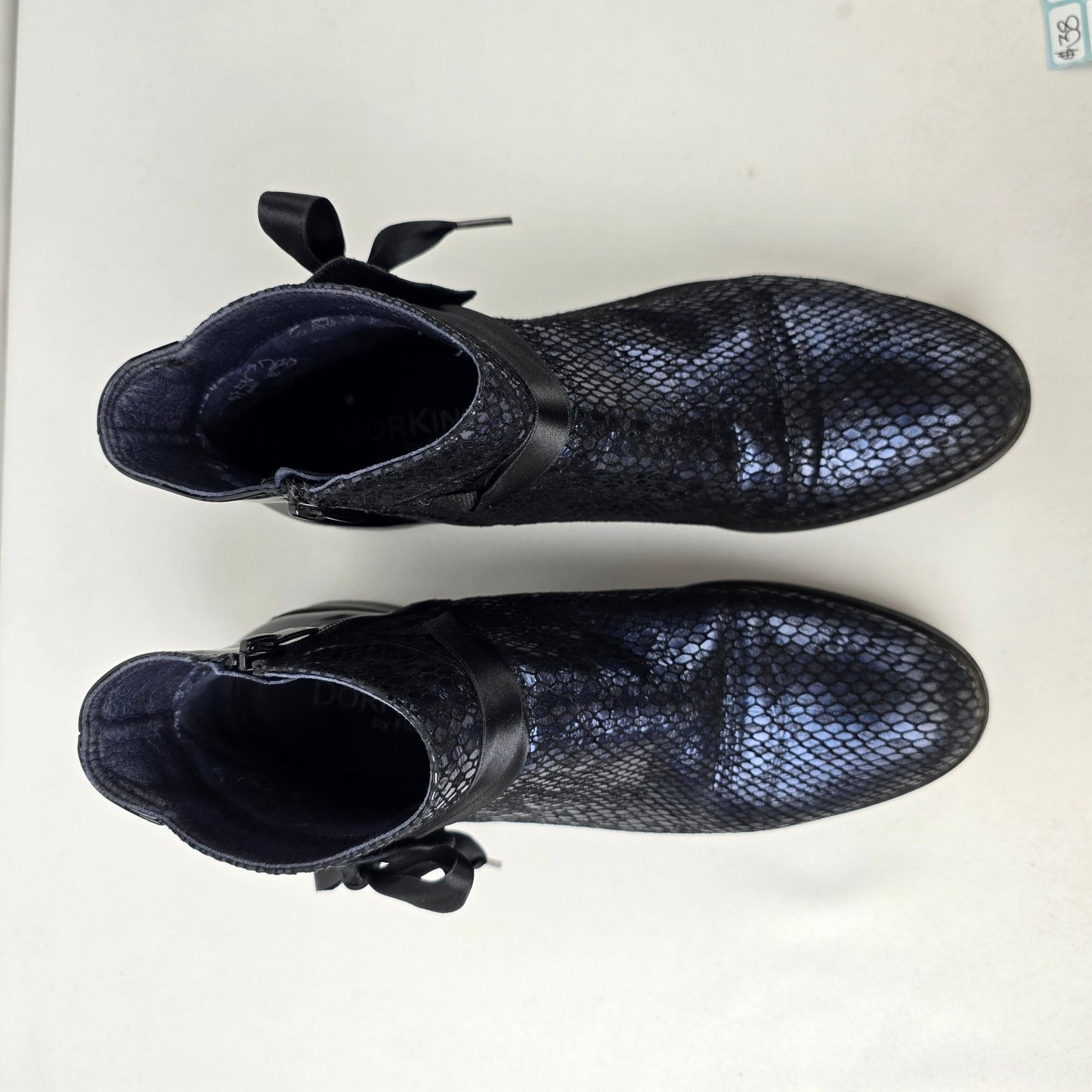 Dorking Metallic Blue Ankle Boots Size 9