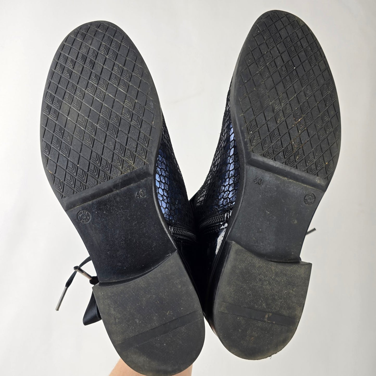 Dorking Metallic Blue Ankle Boots Size 9