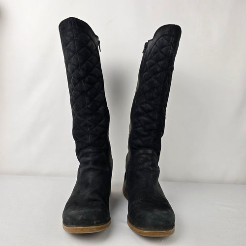 MARC Black & Grey Suede Boots Size 8.5