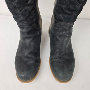 MARC Black & Grey Suede Boots Size 8.5