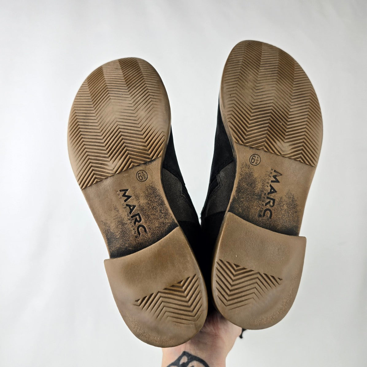 MARC Black & Grey Suede Boots Size 8.5