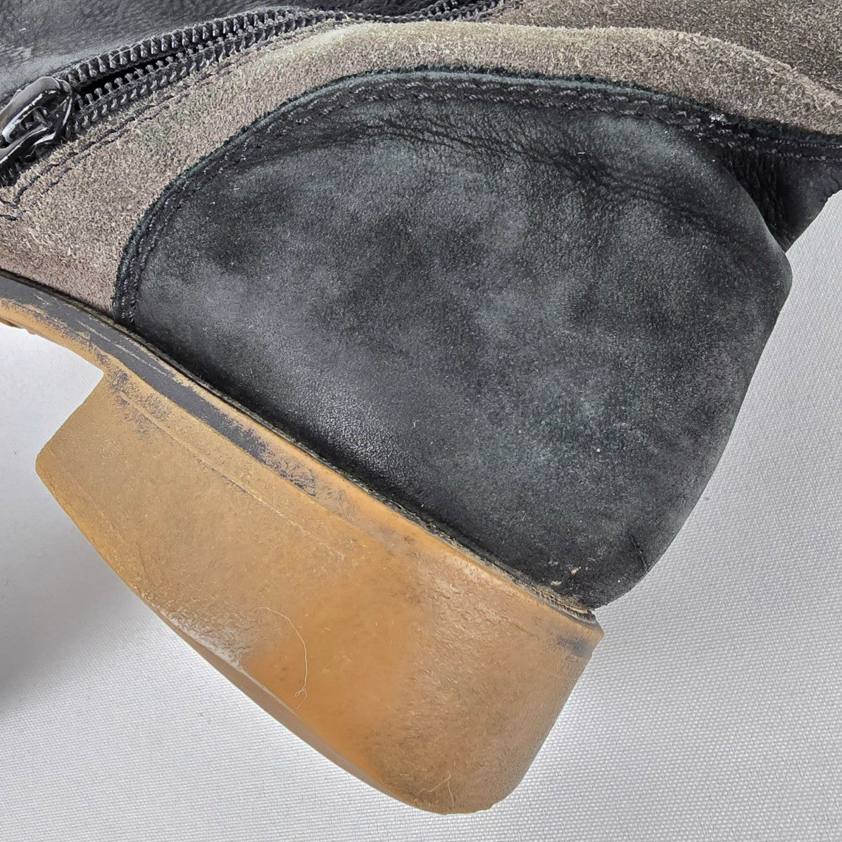 MARC Black & Grey Suede Boots Size 8.5