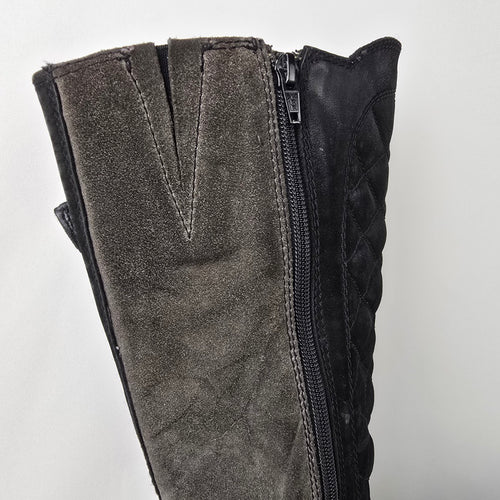 MARC Black & Grey Suede Boots Size 8.5