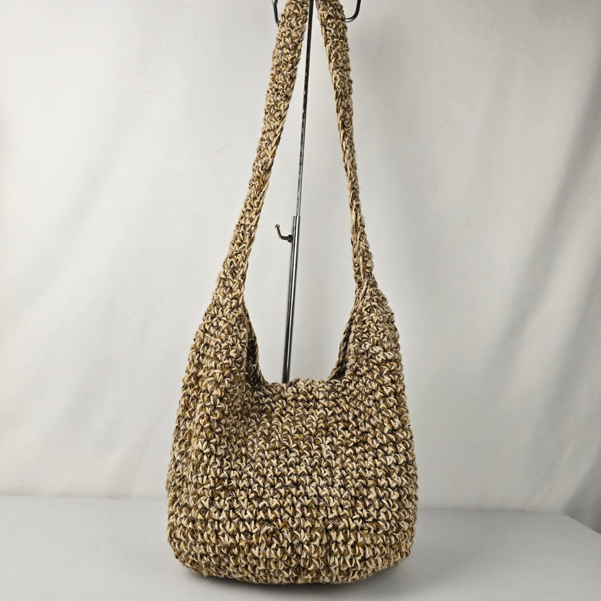 Handmade Brown Woven Shoulder Hobo Bag Purse