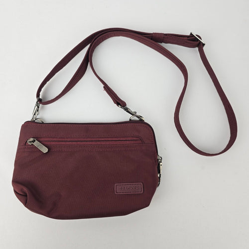 Tracker Burgundy Travel Crossbody Purse