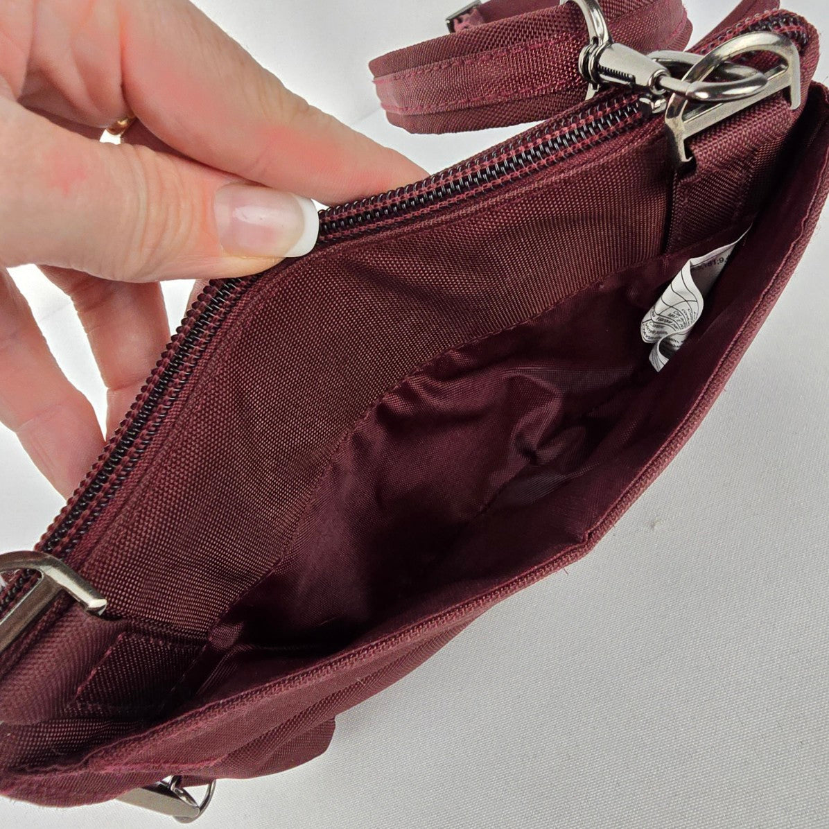Tracker Burgundy Travel Crossbody Purse