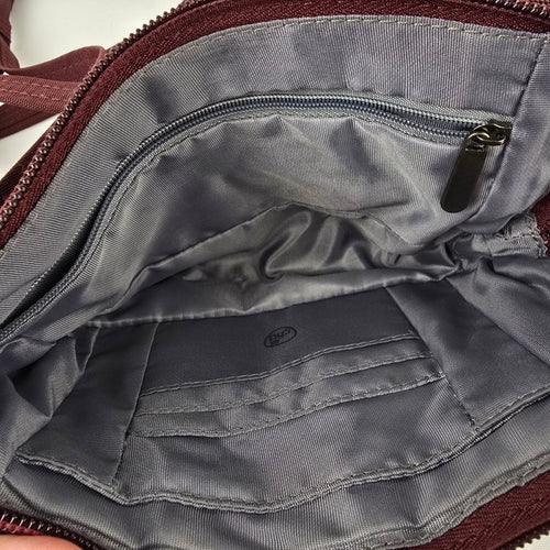 Tracker Burgundy Travel Crossbody Purse