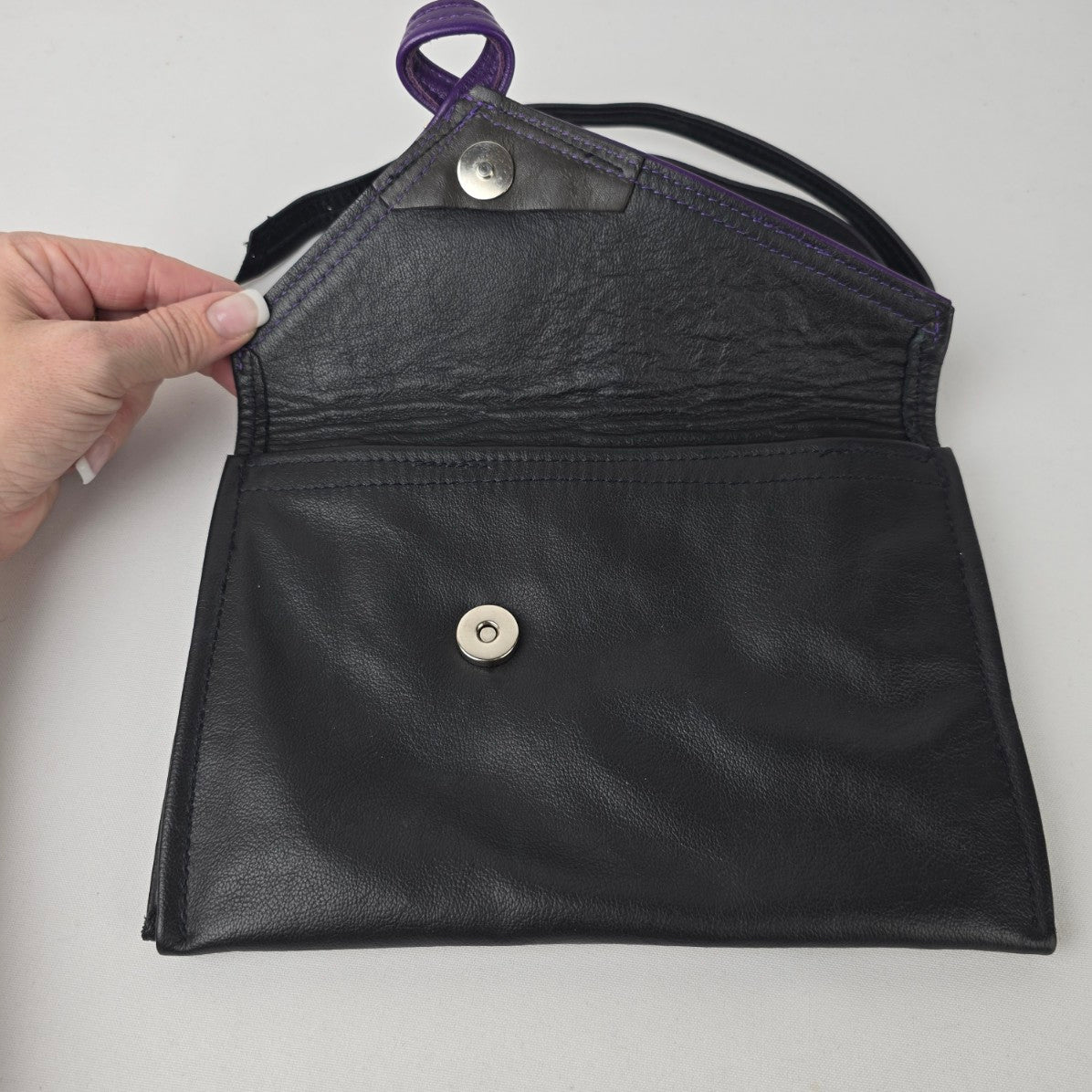 Vintage Black & Purple Clutch Shoulder Purse