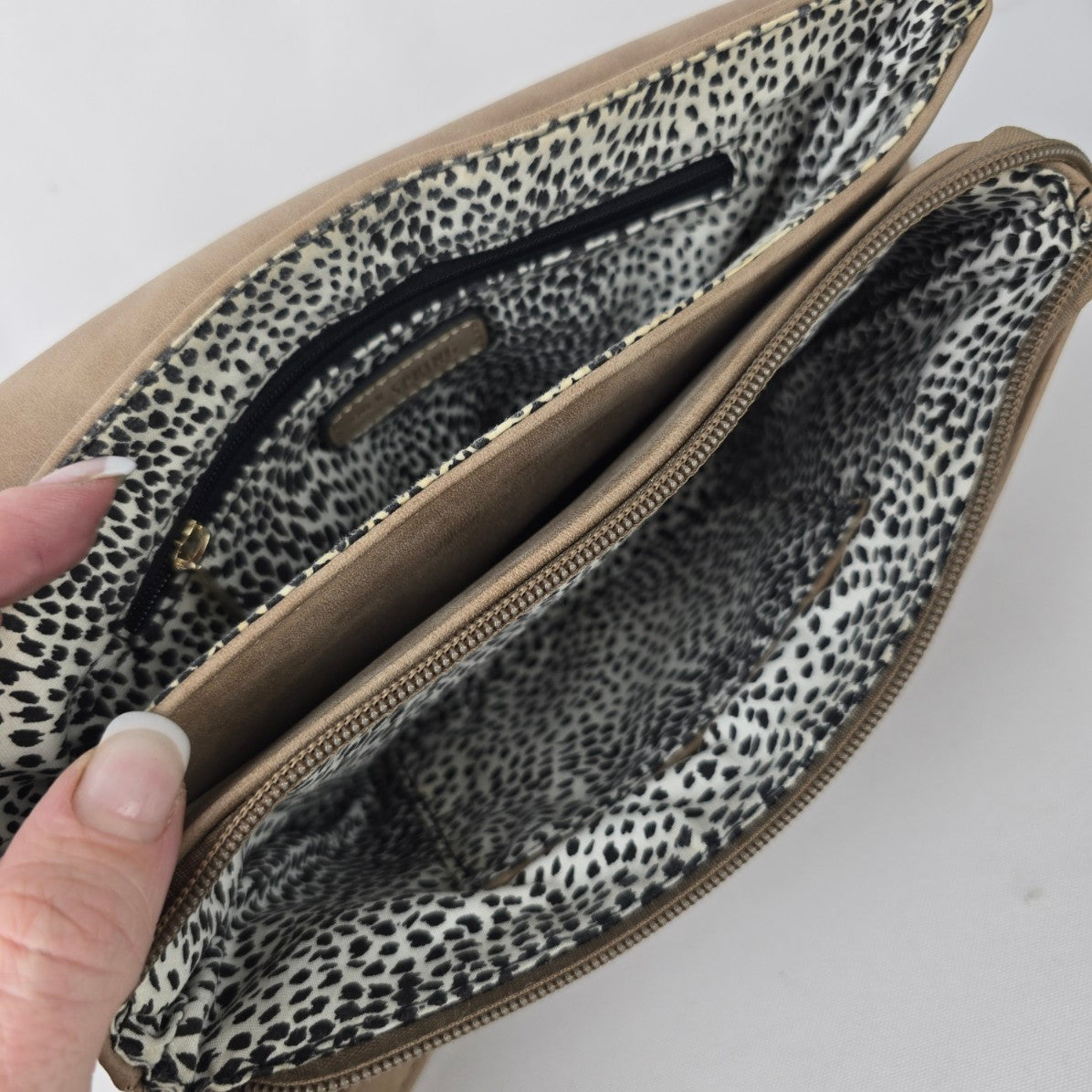 Call it Spring Taupe Tassel Detail Crossbody Purse