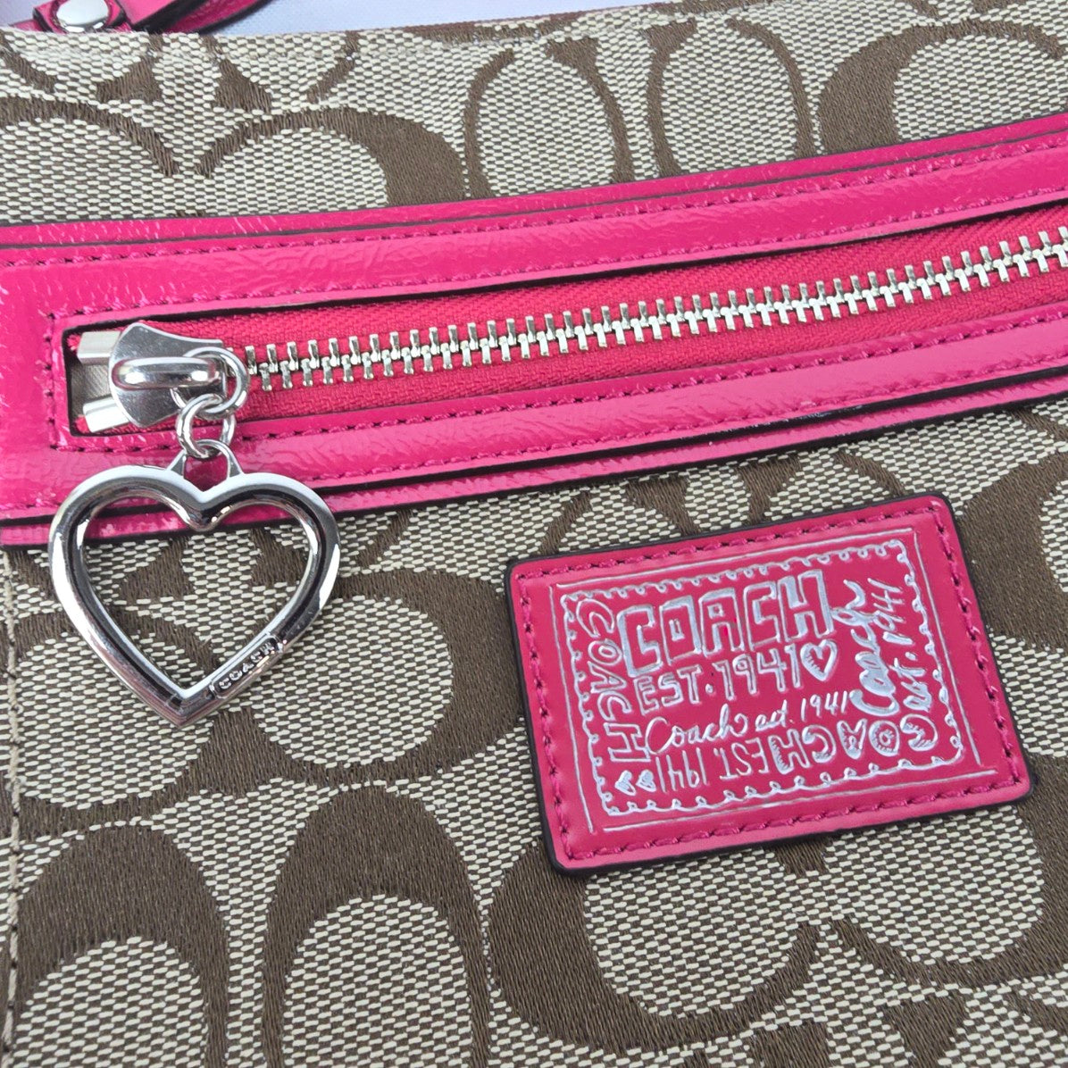 Coach Poppy Daisy Pink Monogram Crossbody Bag