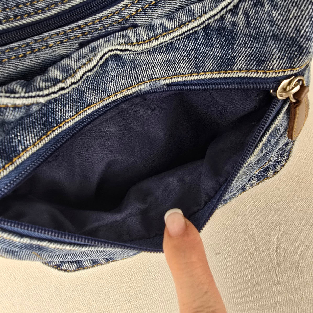 Vintage Denim Shoulder Purse