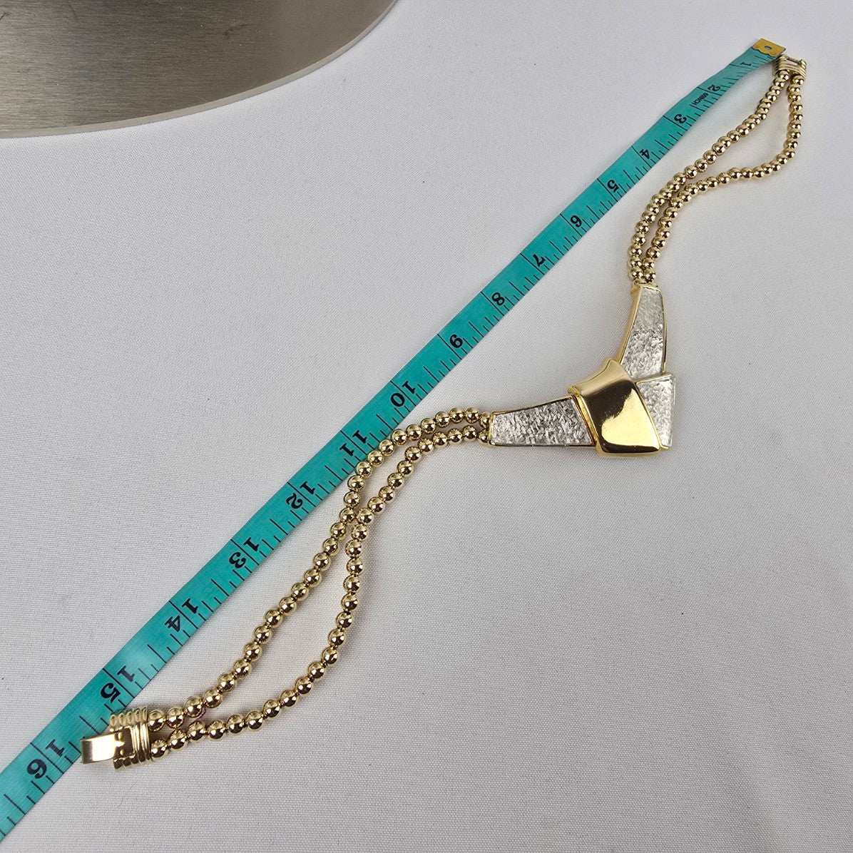 Vintage Gold & Silver Collar Statement Necklace