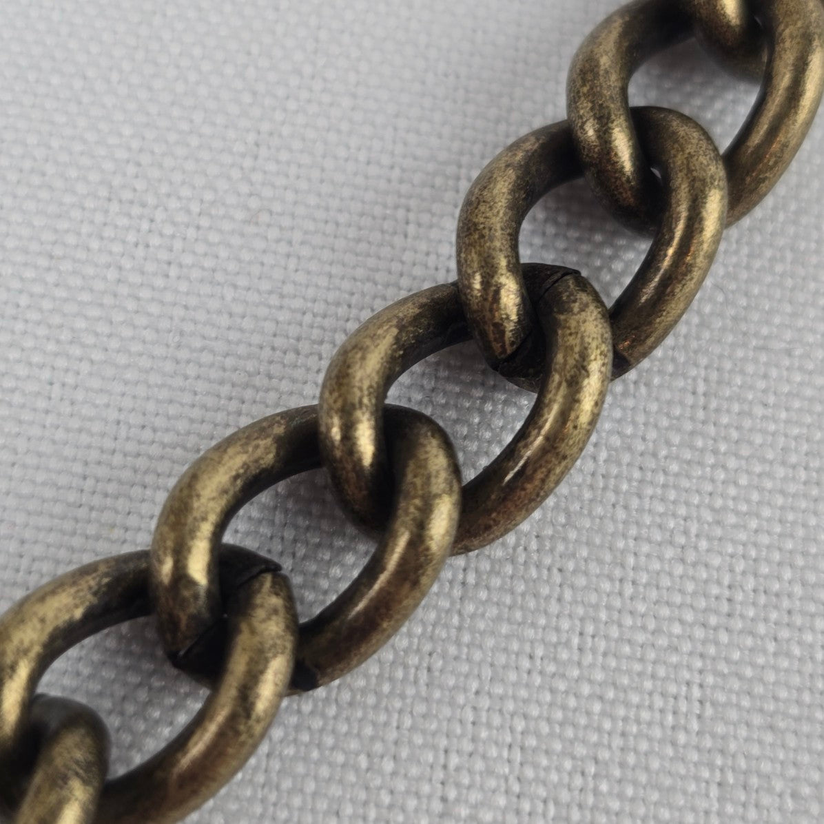 Oversize Wood Pendant Bronze Chunky Chain Necklace