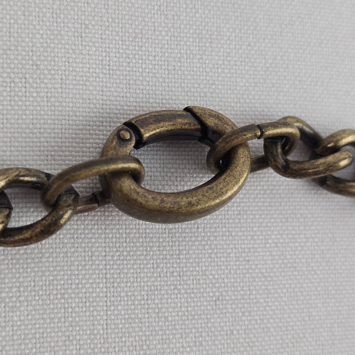 Oversize Wood Pendant Bronze Chunky Chain Necklace