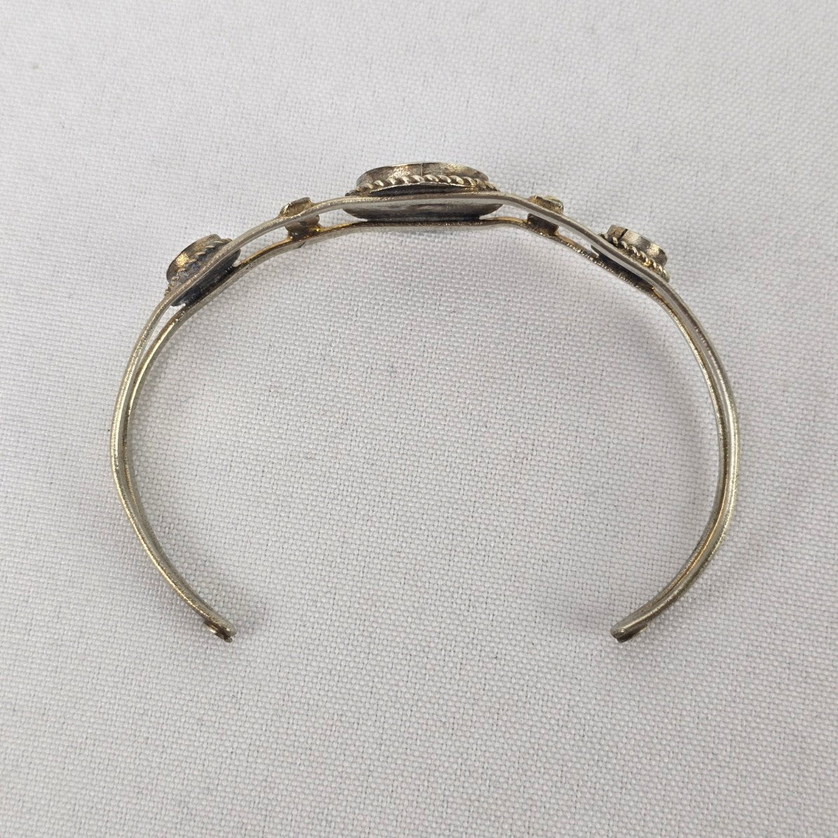 Vintage Lapis Stone Silver Cuff Bracelet