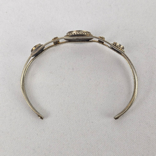 Vintage Lapis Stone Silver Cuff Bracelet