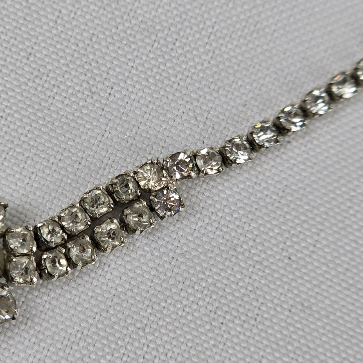 Vintage Jay Flex Sterling Silver Rhinestone Necklace