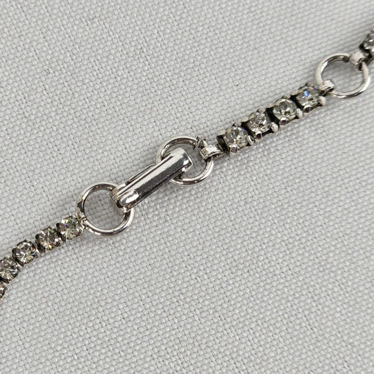 Vintage Jay Flex Sterling Silver Rhinestone Necklace