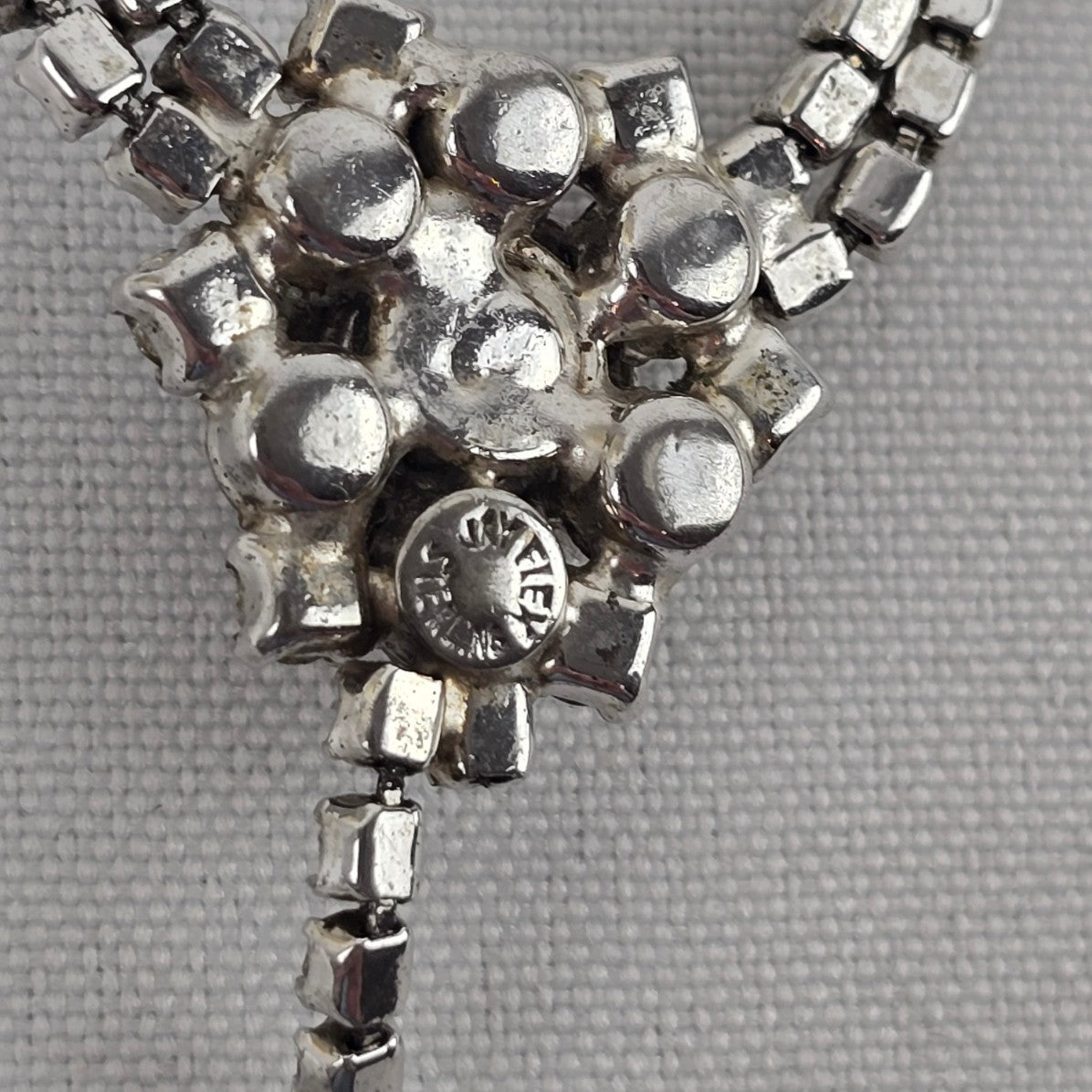 Vintage Jay Flex Sterling Silver Rhinestone Necklace